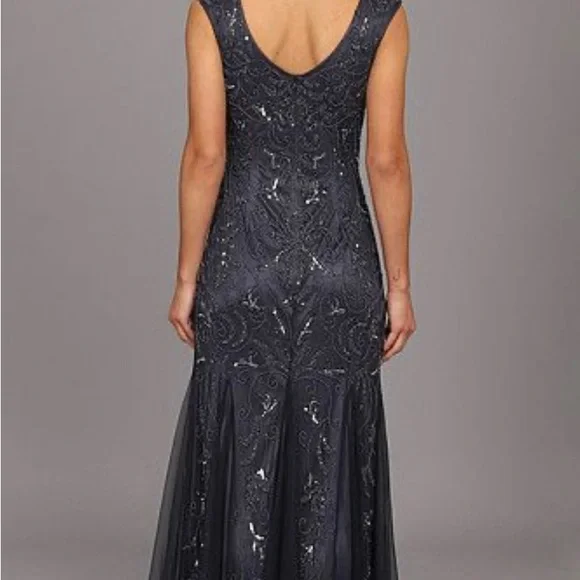 Adrianna Papell Charcoal floor length dress - Picture 4 of 5